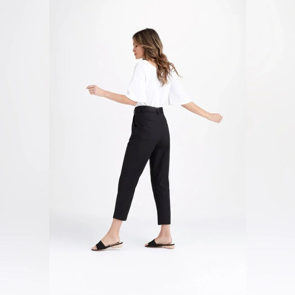 VETTA CAPSULE The Peg Pant Organic Cotton Elastane Tapered Pleated Travel Casual - Picture 1 of 13